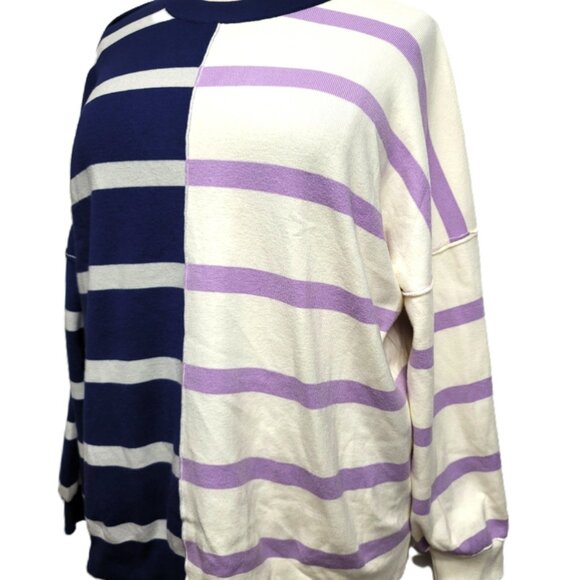 Oversized Contrast Drop Shoulder Long Sleeve Sweater 2XL - Picture 4 of 9